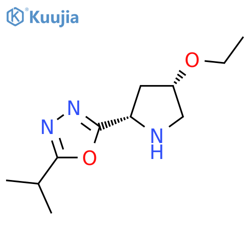 2-[(2S,4S)-4-ethoxypyrrolidin-2-yl]-5-(propan-2-yl)-1,3,4-oxadiazole structure