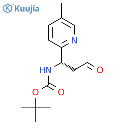 tert-butyl N-(1S)-1-(5-methylpyridin-2-yl)-3-oxopropylcarbamate structure