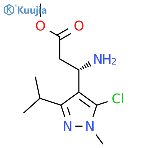 methyl (3S)-3-amino-3-5-chloro-1-methyl-3-(propan-2-yl)-1H-pyrazol-4-ylpropanoate structure