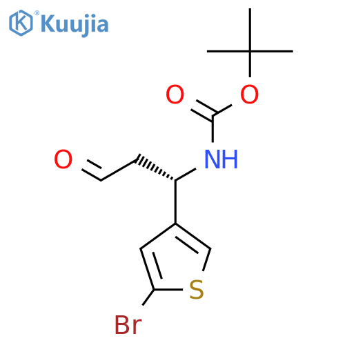 tert-butyl N-(1S)-1-(5-bromothiophen-3-yl)-3-oxopropylcarbamate structure