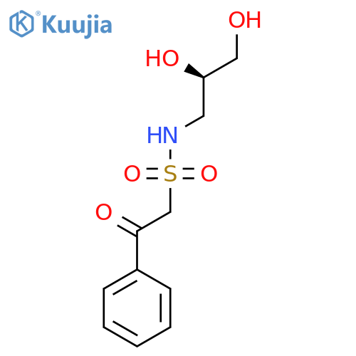 N-(2R)-2,3-dihydroxypropyl-2-oxo-2-phenylethane-1-sulfonamide structure