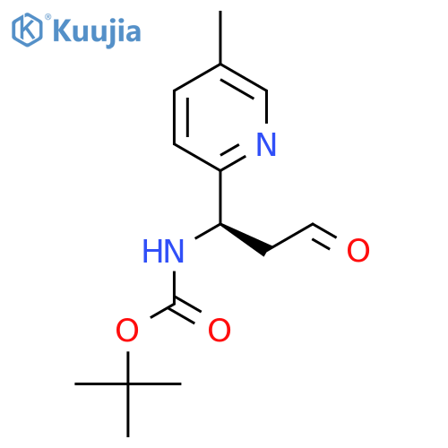 tert-butyl N-(1R)-1-(5-methylpyridin-2-yl)-3-oxopropylcarbamate structure