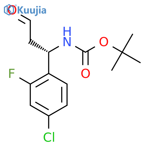 tert-butyl N-(1S)-1-(4-chloro-2-fluorophenyl)-3-oxopropylcarbamate structure