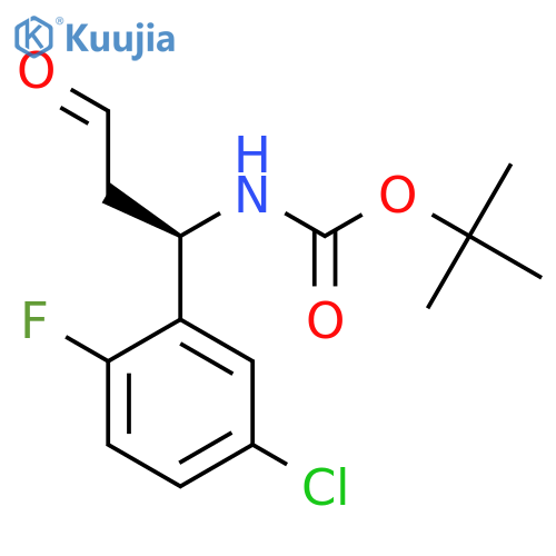 tert-butyl N-(1R)-1-(5-chloro-2-fluorophenyl)-3-oxopropylcarbamate structure