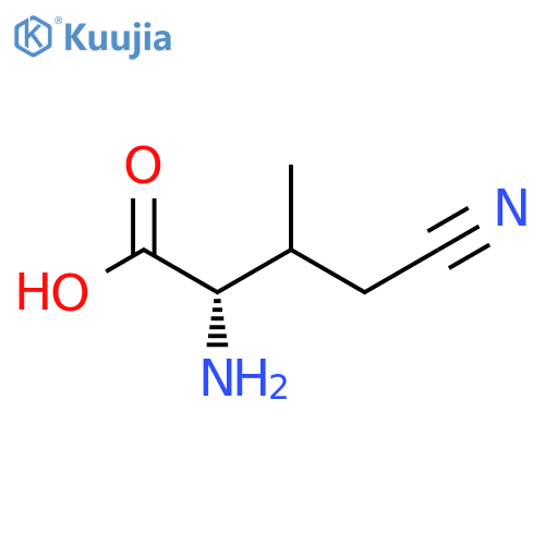 (2S)-2-amino-4-cyano-3-methylbutanoic acid structure