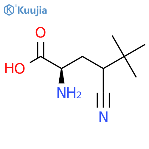 (2R)-2-amino-4-cyano-5,5-dimethylhexanoic acid structure