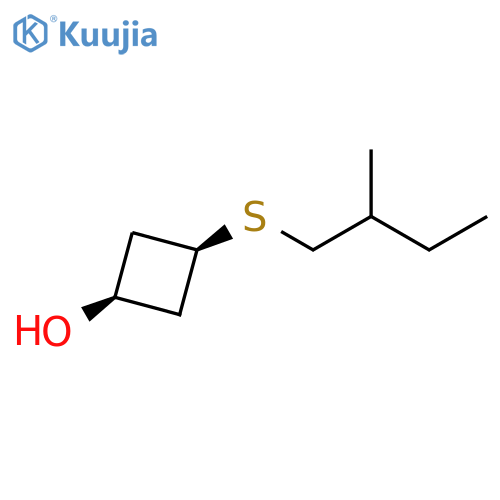 Cyclobutanol, 3-[(2-methylbutyl)thio]-, cis- structure
