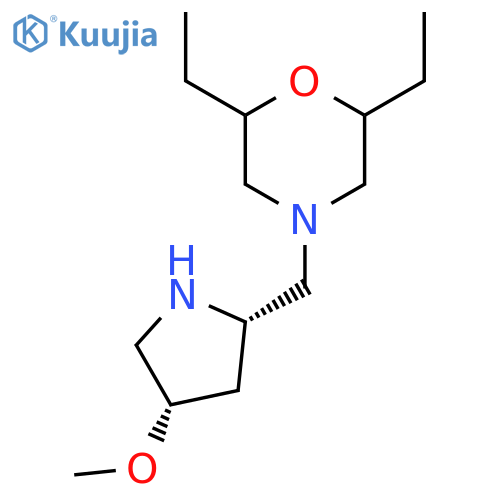 2,6-diethyl-4-{[(2S,4S)-4-methoxypyrrolidin-2-yl]methyl}morpholine structure