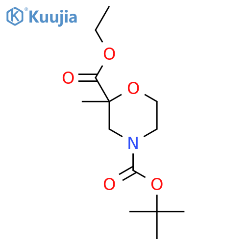 4-(tert-butyl) 2-ethyl 2-methylmorpholine-2,4-dicarboxylate structure