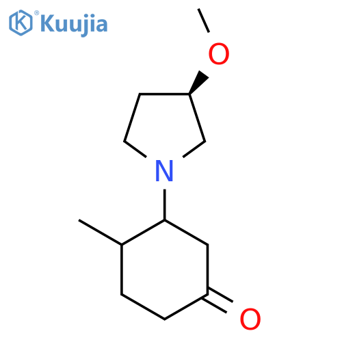 3-[(3R)-3-methoxypyrrolidin-1-yl]-4-methylcyclohexan-1-one structure