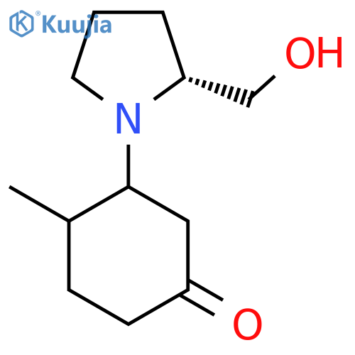 3-[(2R)-2-(hydroxymethyl)pyrrolidin-1-yl]-4-methylcyclohexan-1-one structure