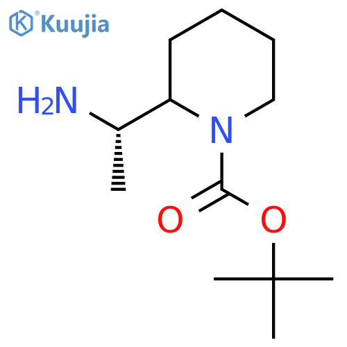 tert-butyl 2-(1S)-1-aminoethylpiperidine-1-carboxylate structure