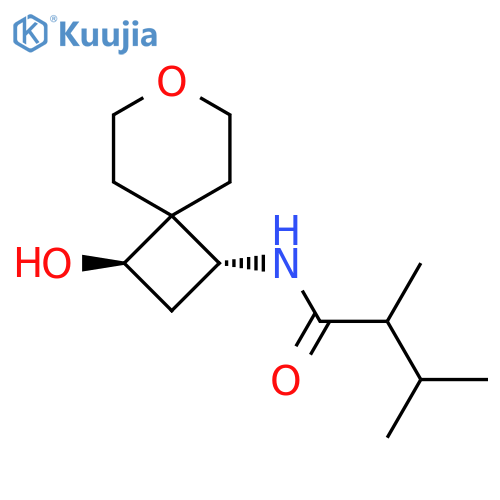 rac-N-[(1R,3R)-3-hydroxy-7-oxaspiro[3.5]nonan-1-yl]-2,3-dimethylbutanamide structure