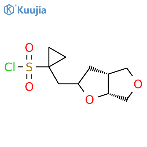 rac-1-{(3aR,6aR)-hexahydrofuro2,3-cfuran-2-ylmethyl}cyclopropane-1-sulfonyl chloride structure