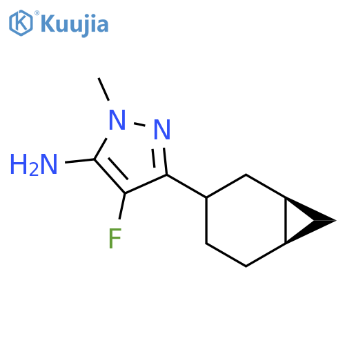 rac-3-[(1R,6R)-bicyclo[4.1.0]heptan-3-yl]-4-fluoro-1-methyl-1H-pyrazol-5-amine structure