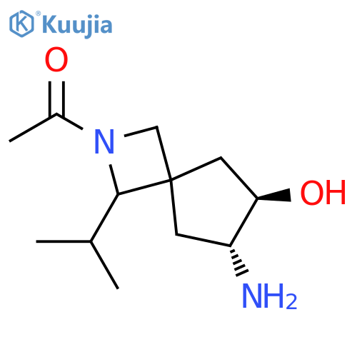 Ethanone, 1-[(6R,7R)-7-amino-6-hydroxy-1-(1-methylethyl)-2-azaspiro[3.4]oct-2-yl]-, rel- structure