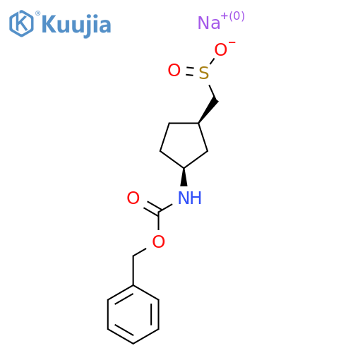 rac-sodium [(1R,3S)-3-{[(benzyloxy)carbonyl]amino}cyclopentyl]methanesulfinate structure