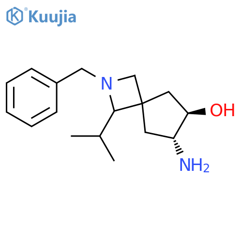 2-Azaspiro[3.4]octan-6-ol, 7-amino-1-(1-methylethyl)-2-(phenylmethyl)-, (6R,7R)-rel- structure