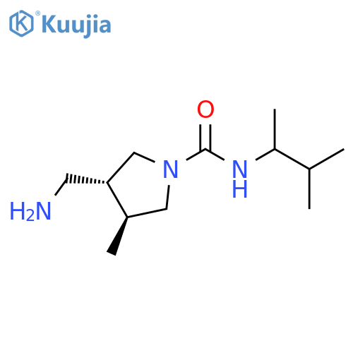 1-Pyrrolidinecarboxamide, 3-(aminomethyl)-N-(1,2-dimethylpropyl)-4-methyl-, (3R,4S)-rel- structure