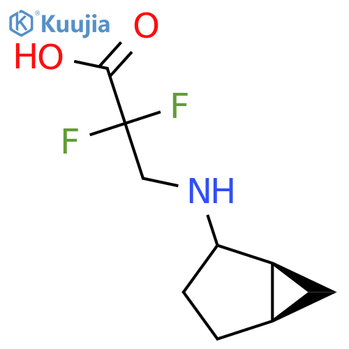 rac-3-{[(1R,5S)-bicyclo[3.1.0]hexan-2-yl]amino}-2,2-difluoropropanoic acid structure