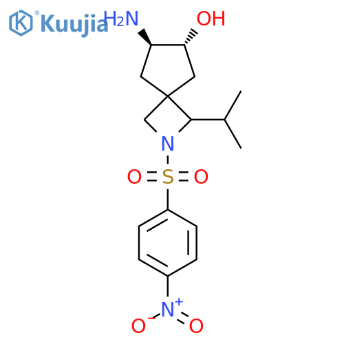 rac-(6R,7R)-7-amino-2-(4-nitrobenzenesulfonyl)-1-(propan-2-yl)-2-azaspiro[3.4]octan-6-ol structure