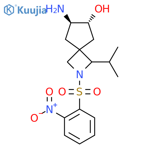 (6R,7R)-7-Amino-2-(2-nitrophenyl)sulfonyl-3-propan-2-yl-2-azaspiro[3.4]octan-6-ol structure