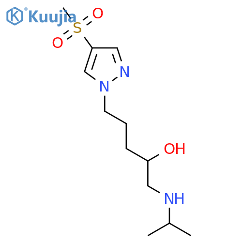 5-(4-methanesulfonyl-1H-pyrazol-1-yl)-1-(propan-2-yl)aminopentan-2-ol structure