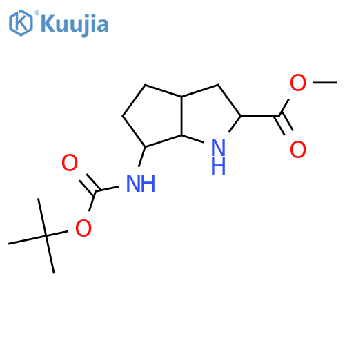 methyl 6-{(tert-butoxy)carbonylamino}-octahydrocyclopentabpyrrole-2-carboxylate structure