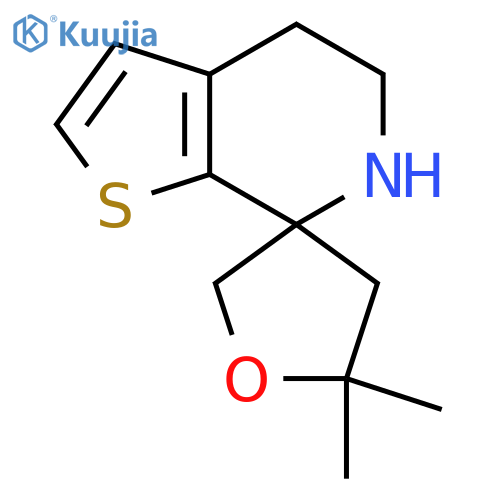 5,5-dimethyl-5',6'-dihydro-4'H-spirooxolane-3,7'-thieno2,3-cpyridine structure