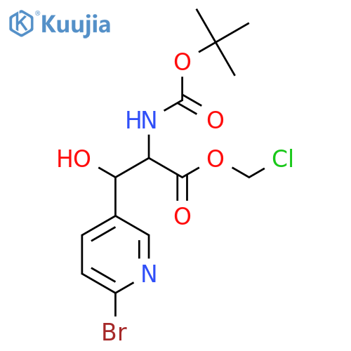 Chloromethyl 3-(6-bromopyridin-3-yl)-2-{[(tert-butoxy)carbonyl]amino}-3-hydroxypropanoate structure