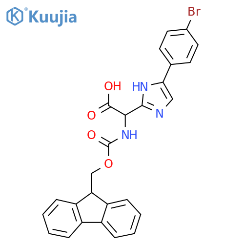 2-[5-(4-bromophenyl)-1H-imidazol-2-yl]-2-({[(9H-fluoren-9-yl)methoxy]carbonyl}amino)acetic acid structure