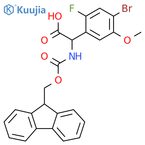 2-(4-bromo-2-fluoro-5-methoxyphenyl)-2-(9H-fluoren-9-ylmethoxycarbonylamino)acetic acid structure