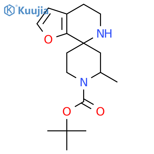 tert-butyl 6'-methyl-5,6-dihydro-4H-spirofuro2,3-cpyridine-7,4'-piperidine-1'-carboxylate structure