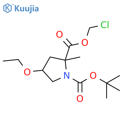 1,2-Pyrrolidinedicarboxylic acid, 4-ethoxy-2-methyl-, 2-(chloromethyl) 1-(1,1-dimethylethyl) ester structure