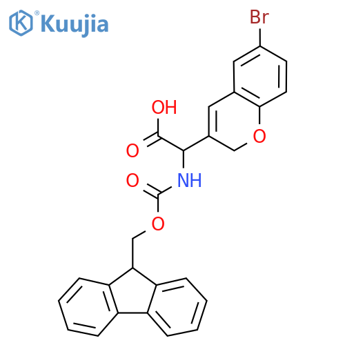 2H-1-Benzopyran-3-acetic acid, 6-bromo-α-[[(9H-fluoren-9-ylmethoxy)carbonyl]amino]- structure