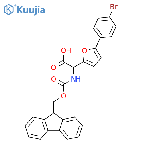 2-Furanacetic acid, 5-(4-bromophenyl)-α-[[(9H-fluoren-9-ylmethoxy)carbonyl]amino]- structure