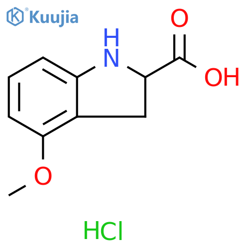 4-methoxy-2,3-dihydro-1H-indole-2-carboxylic acid hydrochloride structure