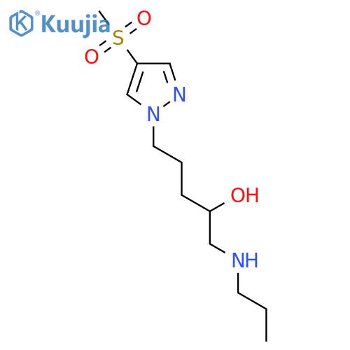 5-(4-methanesulfonyl-1H-pyrazol-1-yl)-1-(propylamino)pentan-2-ol structure