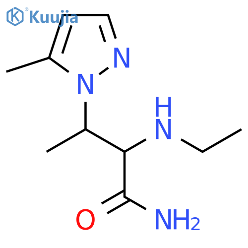 2-(ethylamino)-3-(5-methyl-1H-pyrazol-1-yl)butanamide structure