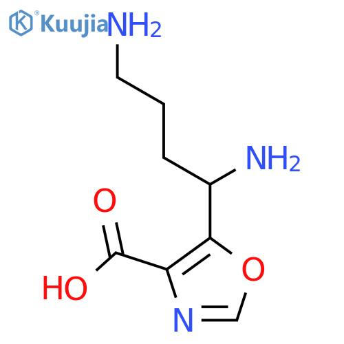 5-(1,4-Diaminobutyl)-1,3-oxazole-4-carboxylic acid structure