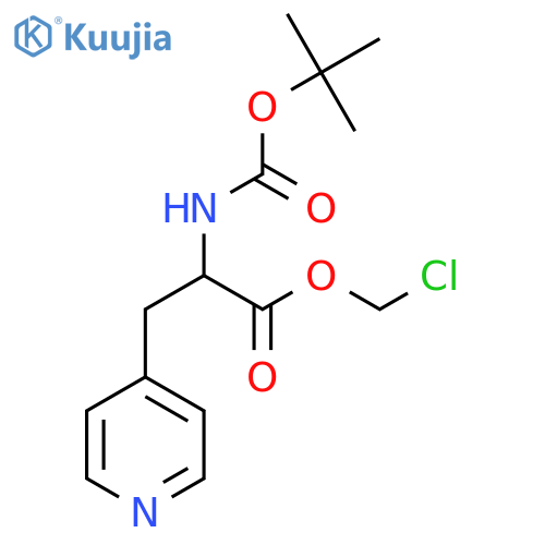 4-Pyridinepropanoic acid, α-[[(1,1-dimethylethoxy)carbonyl]amino]-, chloromethyl ester structure