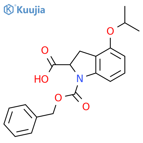 1H-Indole-1,2-dicarboxylic acid, 2,3-dihydro-4-(1-methylethoxy)-, 1-(phenylmethyl) ester structure