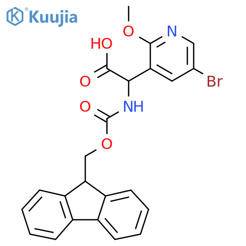 3-Pyridineacetic acid, 5-bromo-α-[[(9H-fluoren-9-ylmethoxy)carbonyl]amino]-2-methoxy- structure