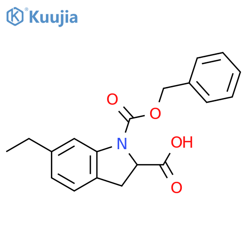1H-Indole-1,2-dicarboxylic acid, 6-ethyl-2,3-dihydro-, 1-(phenylmethyl) ester structure