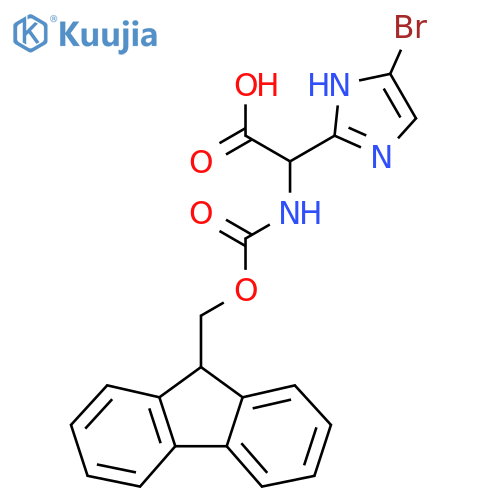 1H-Imidazole-2-acetic acid, 5-bromo-α-[[(9H-fluoren-9-ylmethoxy)carbonyl]amino]- structure