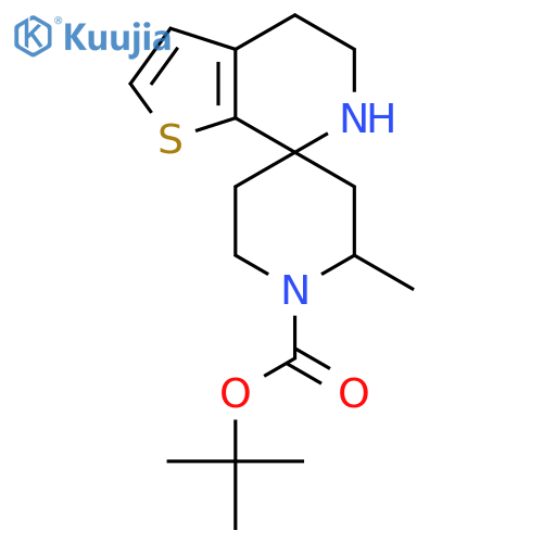 tert-butyl 6-methyl-5',6'-dihydro-4'H-spiropiperidine-4,7'-thieno2,3-cpyridine-1-carboxylate structure