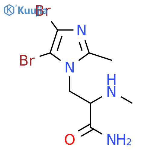 3-(4,5-dibromo-2-methyl-1H-imidazol-1-yl)-2-(methylamino)propanamide structure