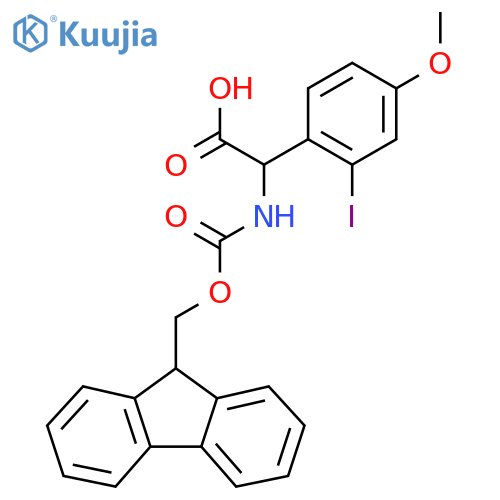 2-({[(9H-fluoren-9-yl)methoxy]carbonyl}amino)-2-(2-iodo-4-methoxyphenyl)acetic acid structure