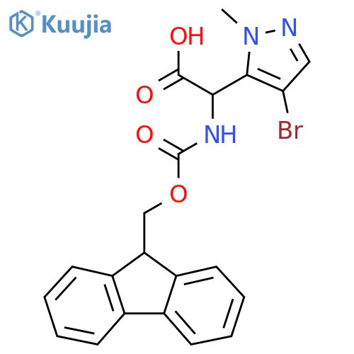 1H-Pyrazole-5-acetic acid, 4-bromo-α-[[(9H-fluoren-9-ylmethoxy)carbonyl]amino]-1-methyl- structure