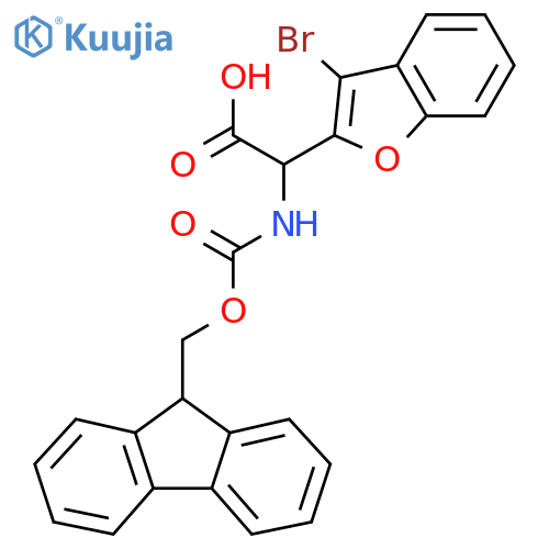 2-Benzofuranacetic acid, 3-bromo-α-[[(9H-fluoren-9-ylmethoxy)carbonyl]amino]- structure